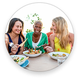 Friends having lunch together